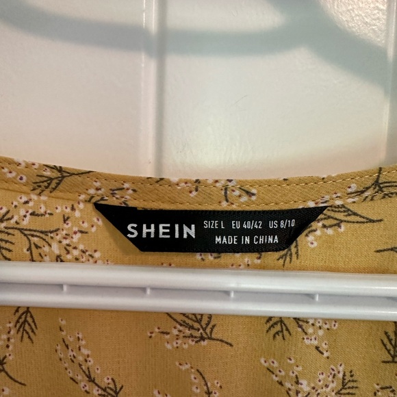 SHEIN Dress. Size L (8/10) Long, mustard colour. Excellent condition - Picture 4 of 5